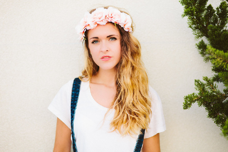 Lana Del Rey inspired flower crown for senior pictures at asbury park by Kasey ivan Photography