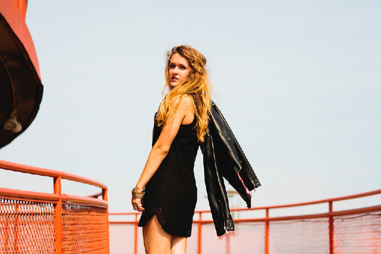 rock and roll inspired sexy senior pictures at asbury park new jersey by Kasey Ivan Photography