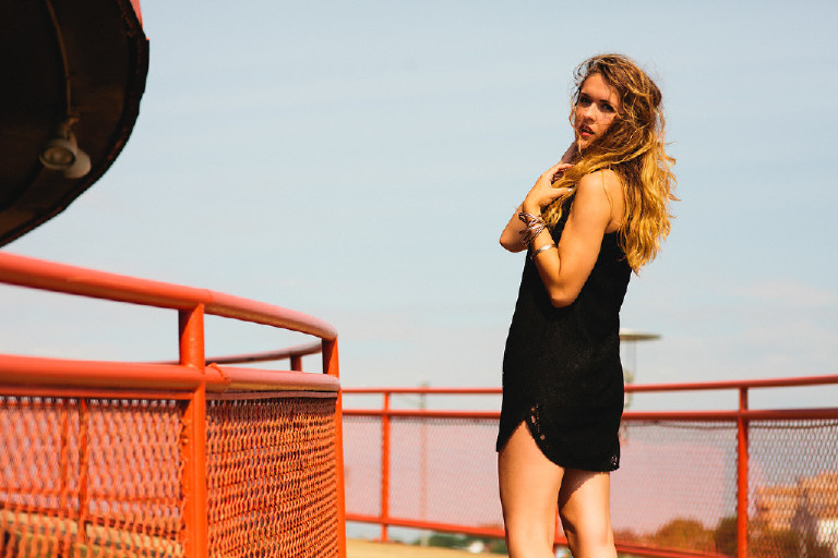 rock and roll inspired sexy hair senior pictures at asbury park new jersey by Kasey Ivan Photography