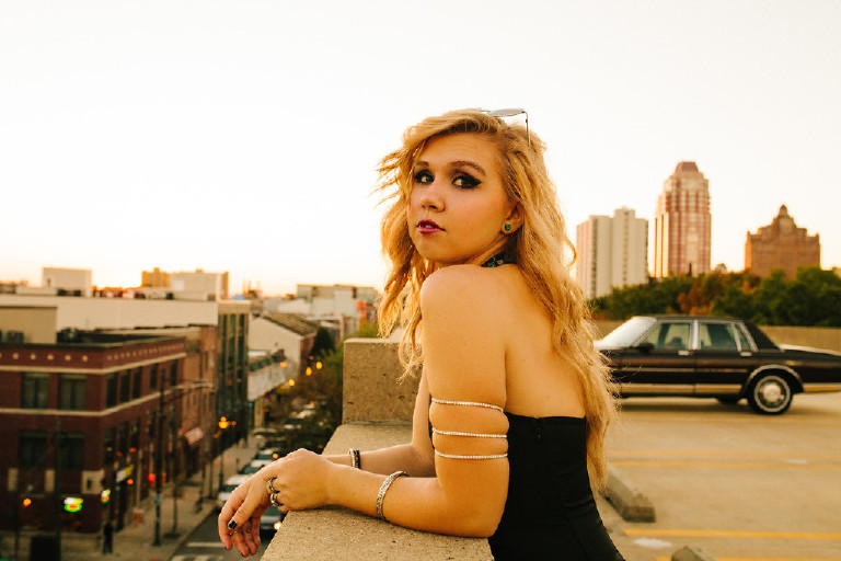 sunset rooftop senior photos in downtown south street philadelphia by Kasey Ivan Photography