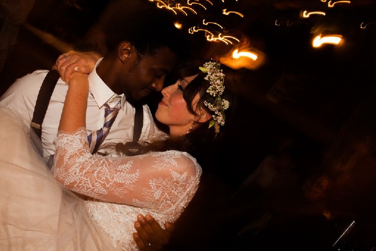 dancing light trails at wedding reception in poconos by Kasey Ivan Photography