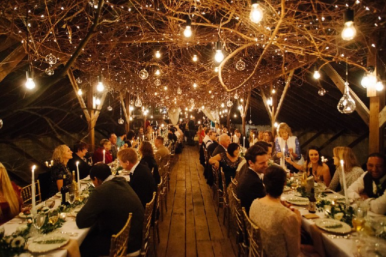 natural rustic barn wedding reception at Windy Hollow Farm in the poconos by Kasey Ivan Photography
