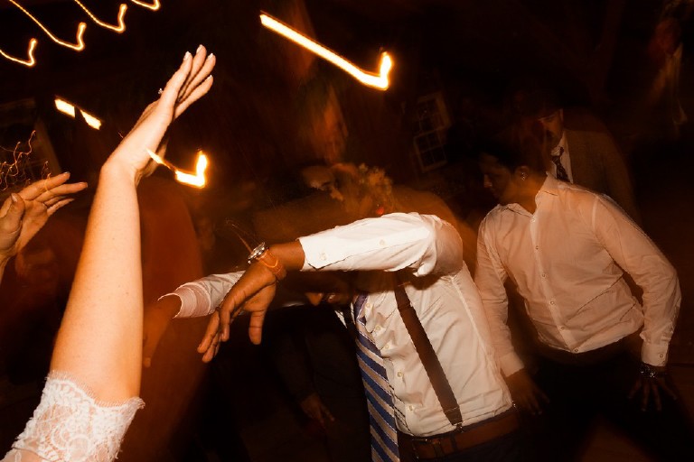 dancing light trails at wedding reception in poconos by Kasey Ivan Photography
