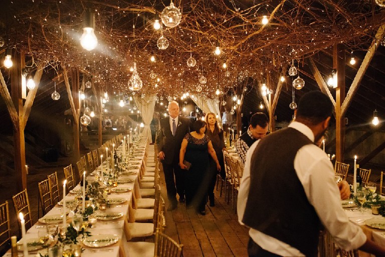 natural rustic barn wedding reception at Windy Hollow Farm in the poconos by Kasey Ivan Photography