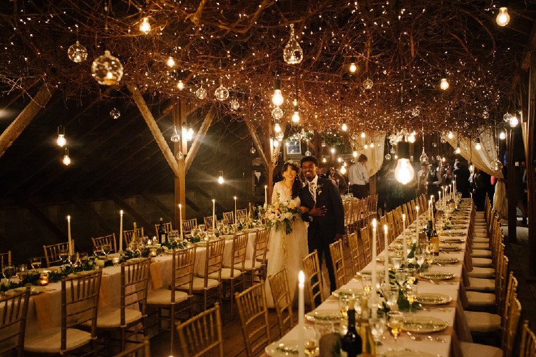 natural rustic barn wedding reception at Windy Hollow Farm in the poconos by Kasey Ivan Photography