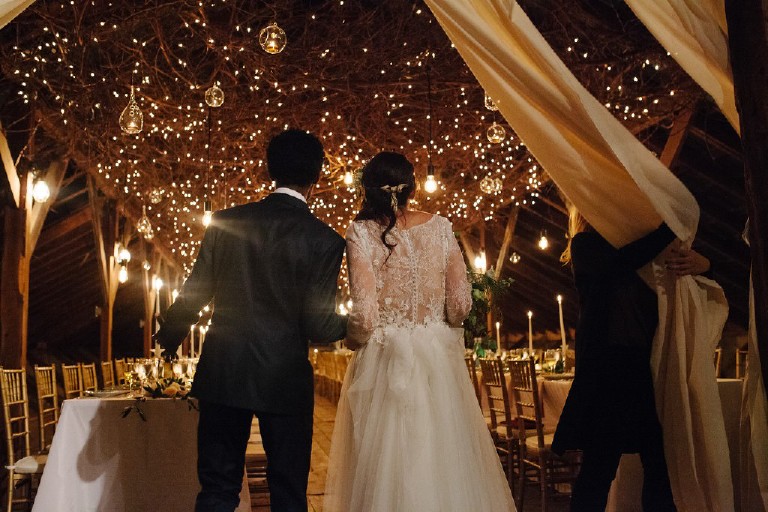 natural rustic barn wedding reception at Windy Hollow Farm in the poconos by Kasey Ivan Photography