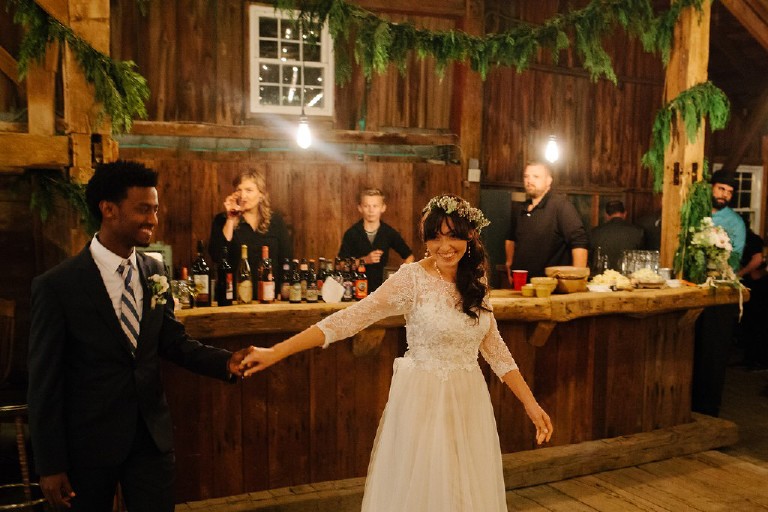 natural rustic barn african wedding reception at Windy Hollow Farm in the poconos by Kasey Ivan Photography