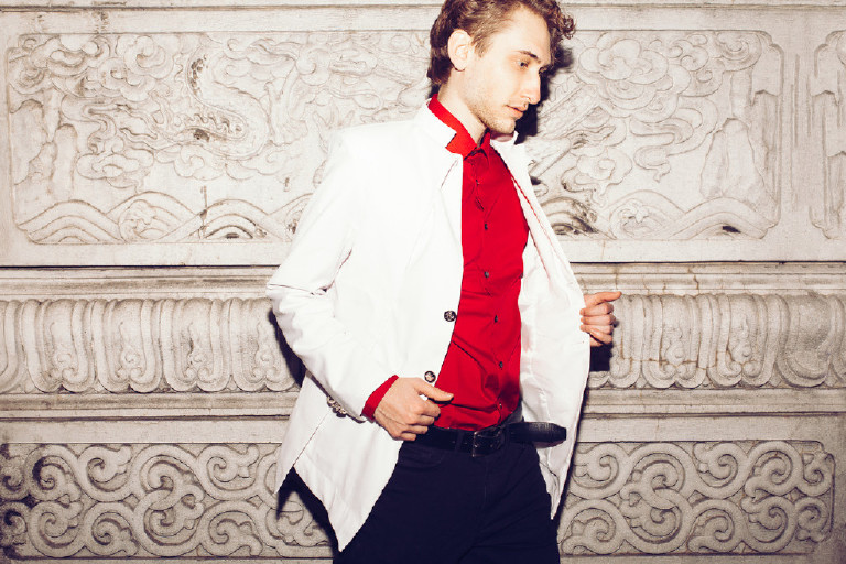 male model in Chinatown for GQ fashion editorial in Philadelphia by Kasey Ivan Photography