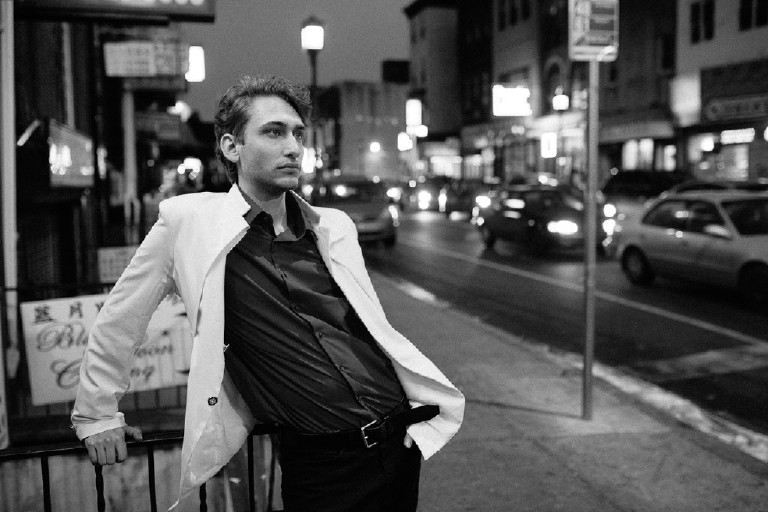 male model in Chinatown for GQ fashion editorial in Philadelphia by Kasey Ivan Photography