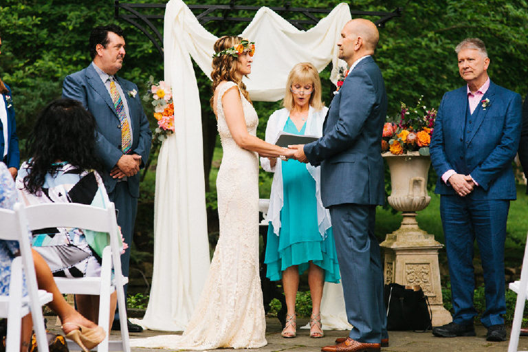 i-zRxXC9T-X3bride and groom at summer wedding ceremony in the woods at Black Bass Hotel outside New Hope Pennsylvania by Kasey Ivan Photography