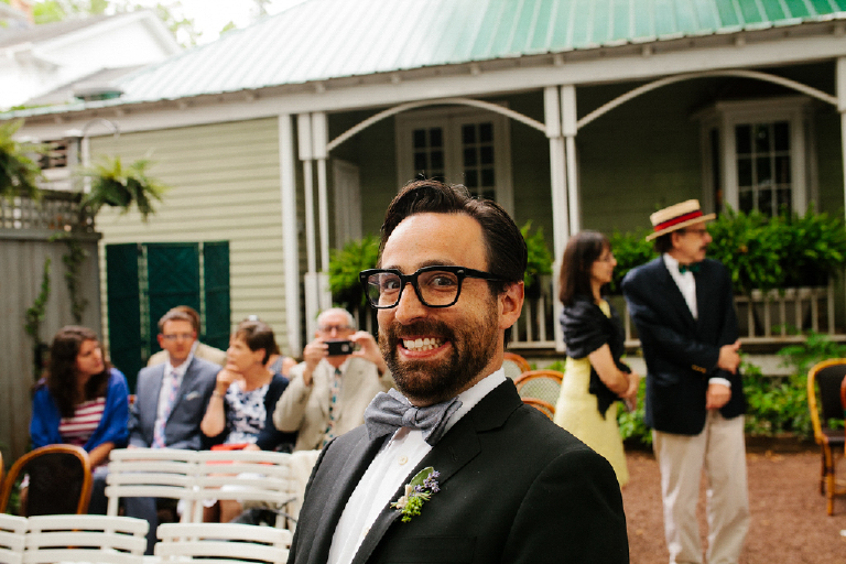 Photograph of a man making a funny face at a wedding at Hamiltons Grill Room Lambertville