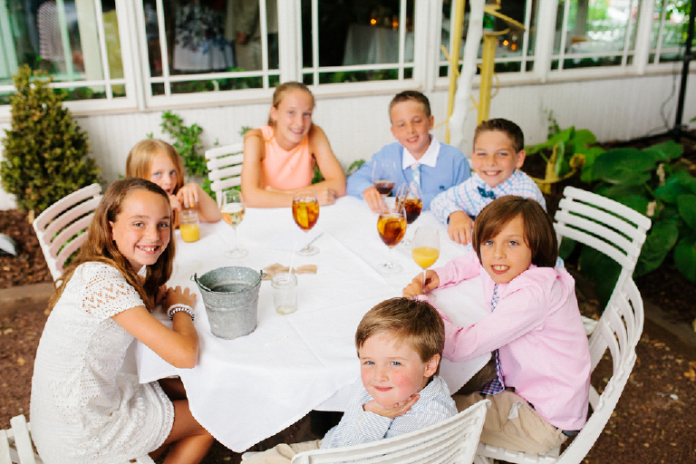 Childrens table at a wedding reception Hamilton's Grillroom Lambertville New Hope
