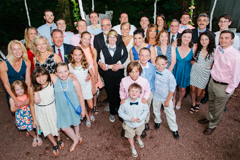 big Group photo a wedding guests and family at wedding at Hamilton's Grillroom Lambertville New Hope