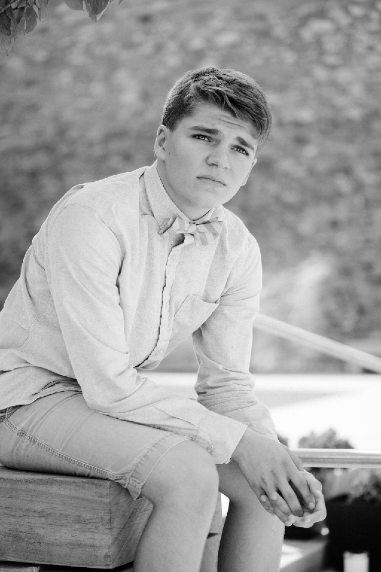 Tyler McClellan senior pictures in dapper tie at Michener Museum in Doylestown Pennsylvania by photographer Kasey Ivan Photography