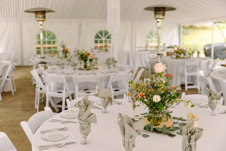 Tent set up and design by O'Zemko Designs at the Tarry A While Resort in Bridgton Maine photographed by Kasey Ivan Photography
