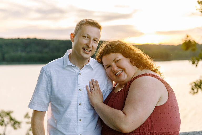 sunset engagement photo in Falmouth Maine